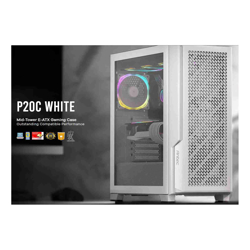 Antec P20C White E-ATX ATX USB-C Cable management  4x HDD or SSD  375mm GPU 170mm CPU  3x PWM white 12 CM Fan Tempered Glass Gaming Case