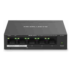 TP-Link Mercusys MS105GP 5-Port Gigabit Desktop Switch with 4-Port PoE+ 10/100/1000 Mbps RJ45 ports Up to 250 m