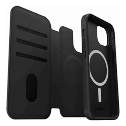 OtterBox Folio MagSafe Apple iPhone 14 Case Black (77-90219) Strong Magnetic Alignment Cards Slots Protects Screen Synthetic Leather Soft Touch
