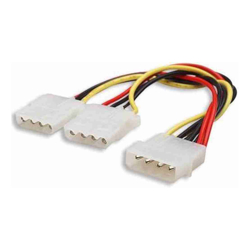 8Ware Internal Power Molex Cable 20cm 5.25&amp;amp;quot; 4 pins Male to 2x 5.25&amp;amp;quot; 4 pins Female 18AWG RoHS