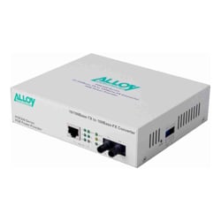 Alloy POE200ST 10/100Base-TX to 100Base-FX Multimode Fibre (ST) Converter provides PoE power (RJ-45). 2km