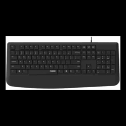 Rapoo NK1900 Wired Keyboard Entry Level Laser Carved Keycap Spill-Resistant Multimedia Hotkeys ~ NK1800