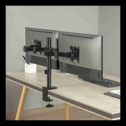 Brateck Dual-Monitor Steel Articulating Monitor Mount Fit Most 17&amp;amp;quot;-32&amp;amp;quot; Monitor Up to 20KG VESA 75x75100x100(Black)(NEW)