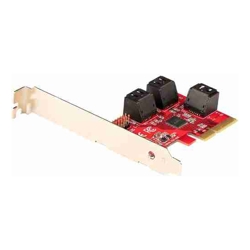 StarTech SATA PCIe Card 6 Port PCIe SATA Expansion Card 6Gbps Low Full Profile Stacked SATA Connectors ASM1166 Non-Raid PCI Express to SATA Converter
