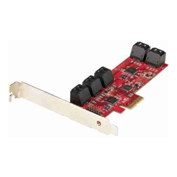 StarTech SATA PCIe Card 10 Port PCIe SATA Expansion Card 6Gbps Low Full Profile Stacked SATA Connectors ASM1062 Non-Raid PCI Express to SATA Converter Adapter