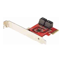 StarTech SATA PCIe Card 4 Port PCIe SATA Expansion Card 6Gbps Low/Full Profile Stacked SATA Connectors ASM1164 Non-Raid PCI Express to SATA Converter