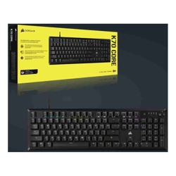 Corsair K70 Core RGB PBT Double Shot Keycaps. Corsair MLX Red Switches Media Control Bright LED Aluminum Top Plate ICUE Keyboard