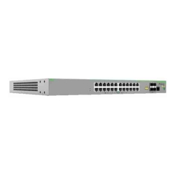 Allied Telesis 24-port 10/100TX PoE+ stackable switch with 4 x 100/1000X SFP uplink/stacking ports. AU Power Cord.