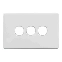 4Cabling 4C | Elegant 3 Gang Grid and Cover Plate White