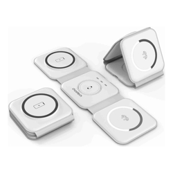 Choetech T588-F-WH 3-in-1 Foldable Fast Wireless Charger for Phone/Watch/Earphone