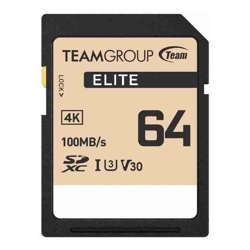 Team Group Elite A1 MicroSDXC Memory Card 64GB R/W (Max) 100MB/s 50MB/s 1500/500 IOPs V30 UHS-I U3 With SD Adapter