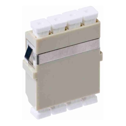 4Cabling LC OM1 Multimode Through Coupler Flangeless Quad Ceramic Sleeve | Beige