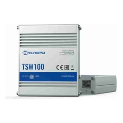 Teltonika | TSW100 | 5 Port Industrial Unmanaged Gigabit Switch with 4 Port PoE+ Plug-N-Play