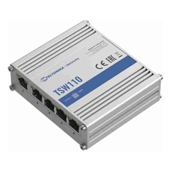Teltonika | TSW110 | 5 Port Industrial L2 Unmanaged Gigabit Switch non-PoE Plug-N-Play