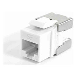 Serveredge Universal Cat6A UTP RJ45 Modular Keystone Jack QUICK TOOL Compatible White Pack of 10