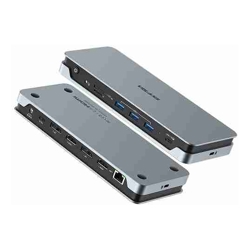 Volans VL-UCDLMD Aluminum 14-in-1 Quadruple 4K Display Multifunctional USB-C Docking Station 100W 2xDP 2xHDMI 4xUSB 1xGbE Port 1x3.5mm Jack 1xSD Card Reader 1xMicroSD Card Reader 1 Year Warr