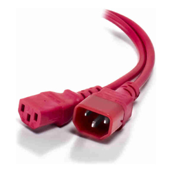 ALOGIC 2m IEC C13 to IEC C14 Computer Power Extension Cord Male to Female-RED