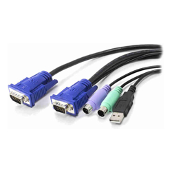 Serveredge 3m 3-in-1 KVM Cable PS2USB &amp;amp;amp; VGA Suitable for Serveredge LCD KVM Console Drawers