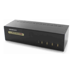 Serveredge 4-Port Dual Monitors DVI USB KVM Switch w/ 7.1 Ch. Sound 