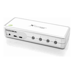 Serveredge 4-Port USB / DVI Desktop KVM Switch With Audio &amp;amp;amp; USB Hub2.0  Includes Cables