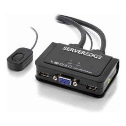 Serveredge 2-Port USB / VGA Cable KVM Switch With Audio &amp;amp;amp; Remote  