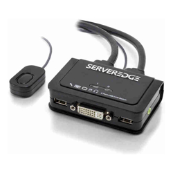 Serveredge 2-Port USB / DVI Cable KVM Switch With Audio &amp;amp;amp; Remote
