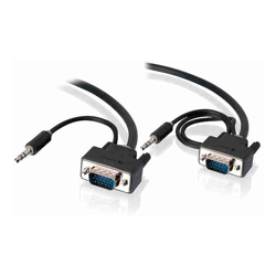 ALOGIC 30m Pro Series Slim flexible VGA Cable with 80cm &amp;amp;amp; 30cm 3.5mm Stereo Audio Cable Male to Male