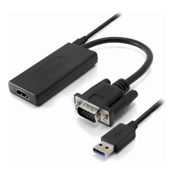 ALOGIC Portable VGA to HDMI Adapter with USB Audio &amp;amp;amp; Resolution Support Up to 1080p