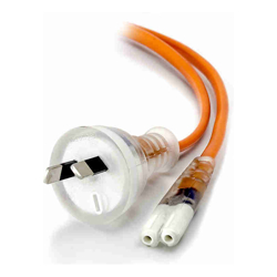 ALOGIC 2m Power Cord 2 Pin Aus M IEC C7 -Medical Appliance power Cord Class2 Orange