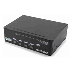 Serveredge 4-Port Dual Display DisplayPort KVM Switch with Audio &amp;amp;amp; Hotkey Control