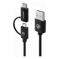 ALOGIC 1M USB 2.0 USB-A TO USB-C &amp;amp;amp; MICRO USB-B COMBO CABLE FOR CHARGE &amp;amp;amp; SYNC MALE TO MALE