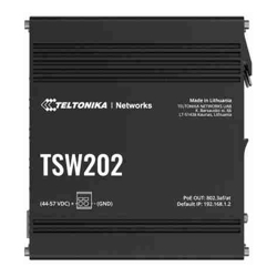 Teltonika | TSW202 | 10 Port Industrial Managed PoE+ Layer 2 Switch with 8 Port PoE+ and 2 SFP slots Layer3 Features  ** PSU not included **