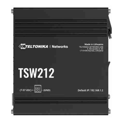 Teltonika | TSW212 | 10 Port Industrial Managed Layer 2 Switch with 8 Port PoE+ and 2 SFP slots Layer3 Features  ** PSU not included **