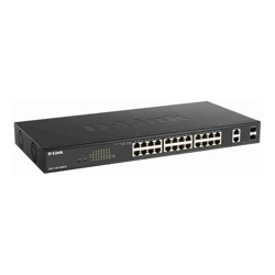 D-Link | DGS-1100-26MPV2 | 26 Port Gigabit Smart Managed PoE Switch with 24 PoE Ports and 2 SFP (Combo) Ports (370W PoE budget)