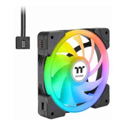 Thermaltake CL-F168-PL14SW-A SWAFAN EX14 Size: 140mm Airflow: 81.6CFM Noise: 34.5dBA ARGB Black Pack of 3 2 Year Warranty