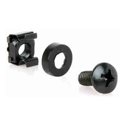 Serveredge Heavy Duty M6 Cage Nuts Washer &amp;amp;amp; Screw Set : Pack of 50 : BLACK