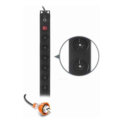 Serveredge Basic Vertical 12 Port PDU (12) 3 Pin Aus GPO Output 10A (1) 3 Pin Aus Captive Plug &amp;amp;lt;flat pin&amp;amp;gt; Input (1) 15A 240V