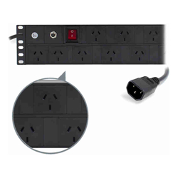 Serveredge 2RU Basic 12 Port PDU (12) 3 Pin AUS GPO Output (1) IEC C14 Plug Input 10A 240V 