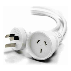 ALOGIC 20m Aus 3 Pin Mains Power Extension Cable WHITE  Male to Female