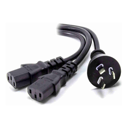 ALOGIC 1.5m Aus 3 Mains Plug to 2 X IEC C13 Y Splitter Cable Male to 2 X Female Cable