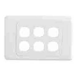 ALOGIC 6 Gang Wall Plate Clipsal Compatible (White)