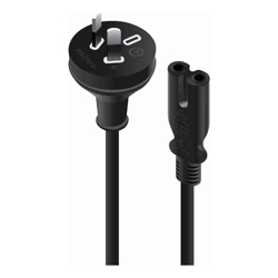 ALOGIC 0.5m Aus 2 Pin Mains Plug to IEC C7 Male to Female