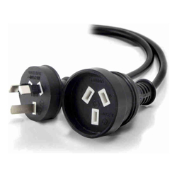 ALOGIC 20m Aus 3 Pin Mains Power Extension BLACK Male to Female