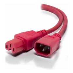ALOGIC 0.5m IEC C14 to IEC C15 High Temperature Male to Female Red