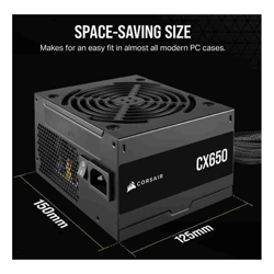 Corsair CP-9020278-AU CX Series 650W 80 Plus Bronze Fan: 120mm ATX MTBF: 100000 Hours 5 Year Warranty 