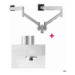 Atdec AWM Dual Monitor Mount solution on a 135mm Post bolt Silver