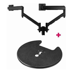 Atdec AWM Dual Monitor Mount solution on a 135mm Post Grommet Clamp Black