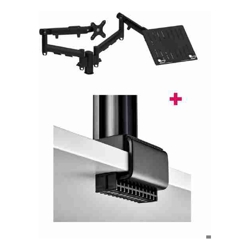 Atdec AWMS-2-ND13 Dual Notebook and Monitor Combo 24.33&amp;amp;quot; Dynamic Arms on 5.31&amp;amp;quot; Post and C Clamp Desk Fixing Black