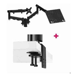 Atdec AWMS-2-ND13 Dual Notebook and Monitor Combo 24.33&amp;amp;quot; Dynamic Arms on 5.31&amp;amp;quot; Post and Heavy-Duty F Clamp Desk Fixing Black