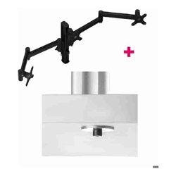 Atdec AWMS-3-13714 Triple 5.11&amp;amp;quot; and 27.95&amp;amp;quot; Monitor Arms on 15.75&amp;amp;quot; Post and Bolt-Through Desk Fixing Black